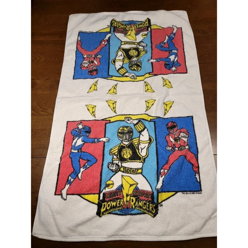 Vintage Mighty Morphin Power Rangers 1990's Bath Towel